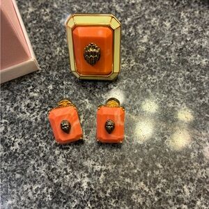 Kurt Geiger gorgeous earrings $60.00, with ring 125.00, brand new from Nordstrom